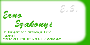 erno szakonyi business card