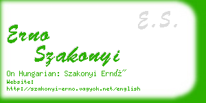 erno szakonyi business card